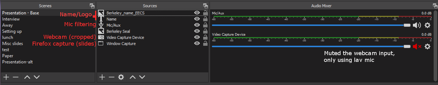 OBS configuration example.