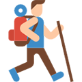 hiker with walking stick