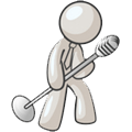 stick figure singing into a microphone on a mic stand