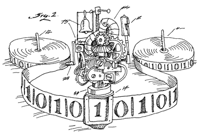 cartoon of a Turing machine